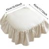 French Cotton Simple Seat Cushion,Fabric Not-Slip Soft Chair Pad, Ruffled Skirt Seat Cover, Soft Ruffled Design & Cotton Fill