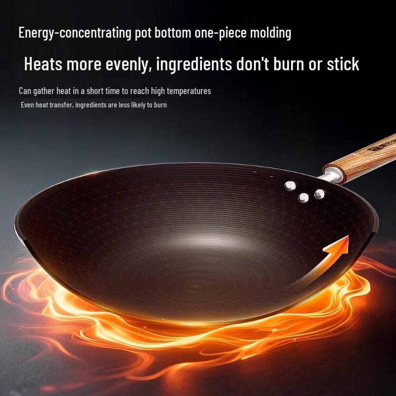 Kangbakh Deep Cast Iron Non-stick Wok & Frying Pan