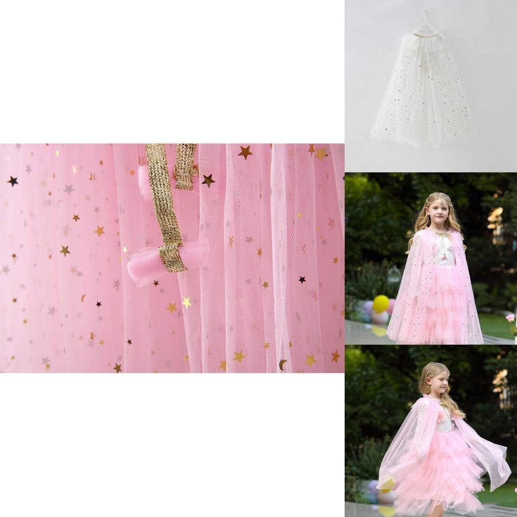 Capa de Hada Encantadora para Niña con Brillo Brillante para Disfraz de Frozen Elsa