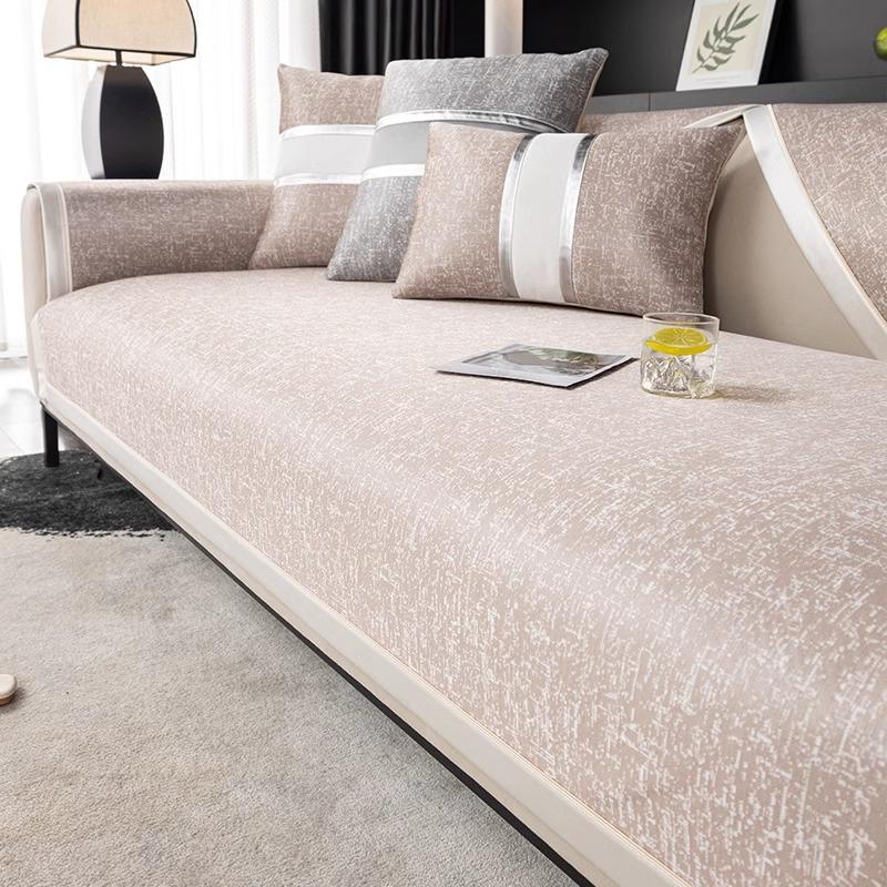 Light Luxury High-End Ice Silk Sofa Cushion, Summer Mat, Seat Cushion, Non-Slip, Dirt-Resistant And Cool Sofa Cover, Cloth Towel