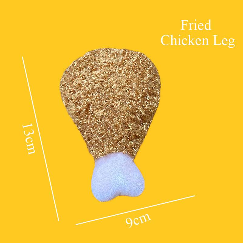 Plush Dog Toys Squeaky Dogs Accessories Pet Perros Toy Soft Squeeze Sound Teeth Chew Bite Resistant Ice Cream Fries Humburger