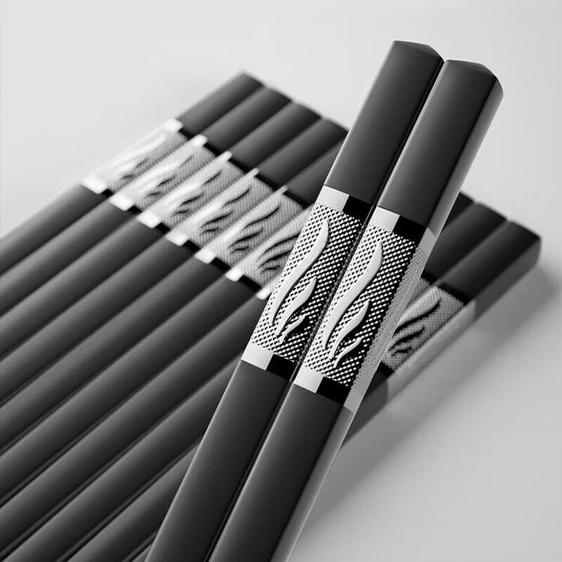 Premium Heat-Resistant Alloy Chopsticks (10 Pairs)