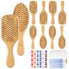 Kit de 6 Conjuntos de Pincéis de Cabelo de Madeira DIY, Kits de Ferramentas de Pincel de Cabelo Personalizados, Incluindo Escova de Cabelo de Bambu, Pincel de Pintura, Paleta, Pigmento Para Artesanato de Presente DIY