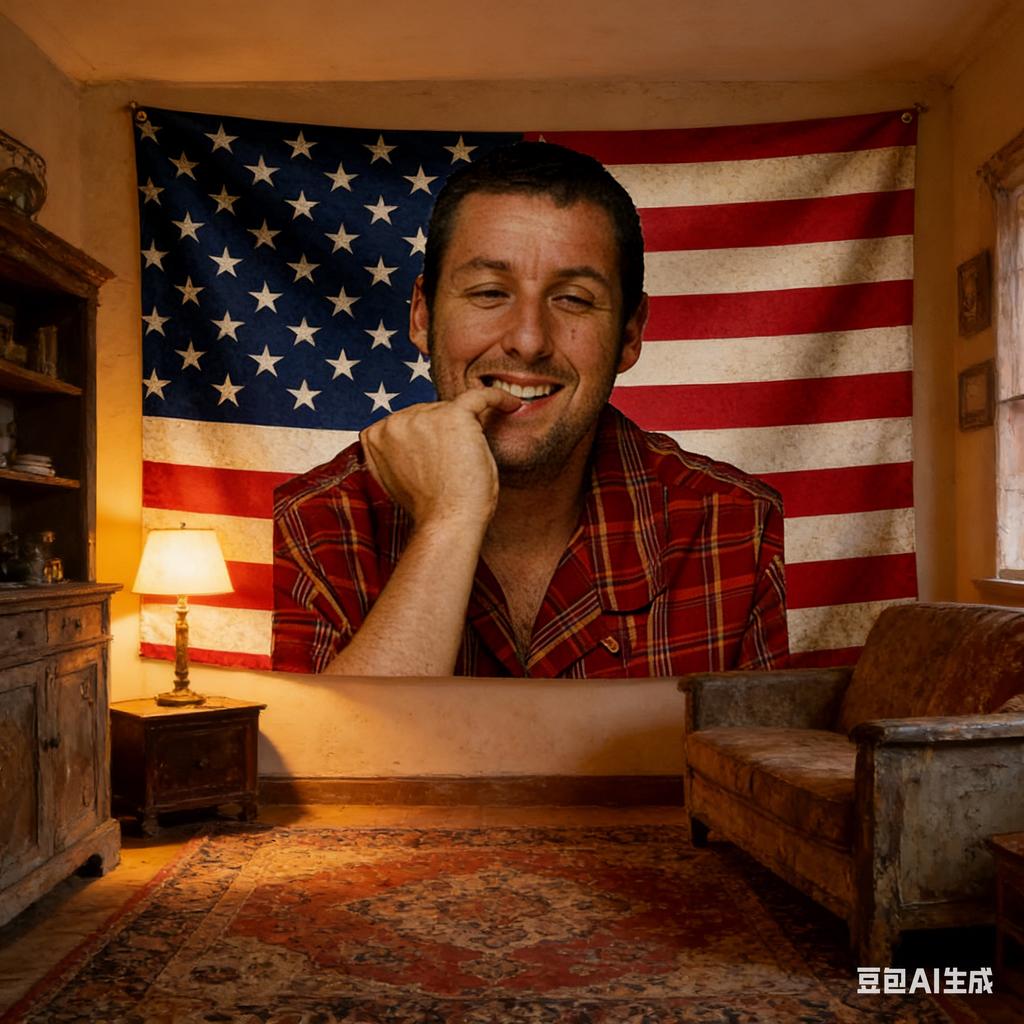 Adam Sandler Tapiserie Více velikostí HD Tisk Růžová Americká vlajka Celebrity Crush Měkký Polyester Dekorace na zeď do ložnice Teenagerský dárek
