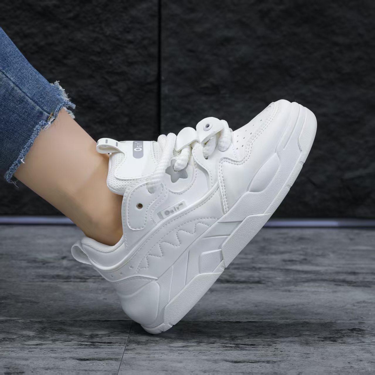 

2025 new flat-bottomed sports shoes casual trend women s shoes foreign trade explosion X179 35 белый