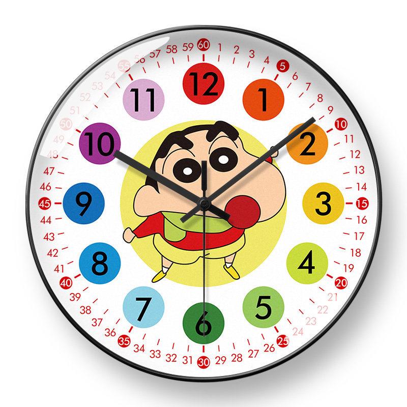 Shin-chan Cartoon Wall Clock: Stylish, Silent, Radio-Controlled for Living Room