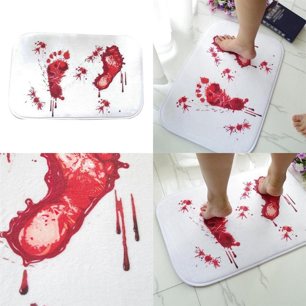 Bathmat Blood Scare Your Friends Bloody Footprint Bath Bathroom Mat Nonslip Bathroom