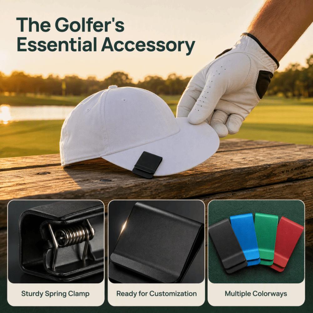 Lightweight Golf Hat Clip Multi Color Golf Accessory Portable Metal Cap Clip  Cap Decoration