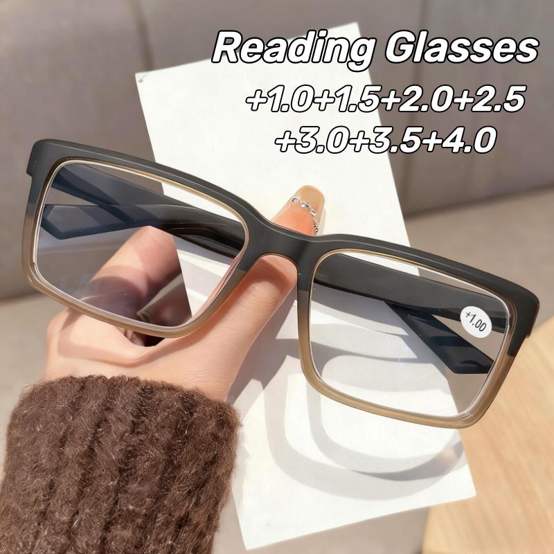 Men's and Women's Fashion Reading Glasses with Plus Diopters New Style Blue Light Blocking Spring-Arm Presbyopia Glasses