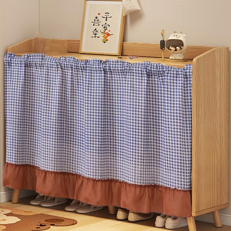 Reusable Polyester Shelf Curtain Easy Setups Sturdy Fabric for Home Decoration Space Management