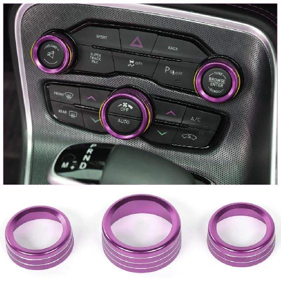 Voodonala Air Conditioner Switch CD Button Knob for Dodge Challenger 2015-2024 Charger Chrysler 300 300s 2015-, for Ram 2013-2018 (Aluminum Alloy