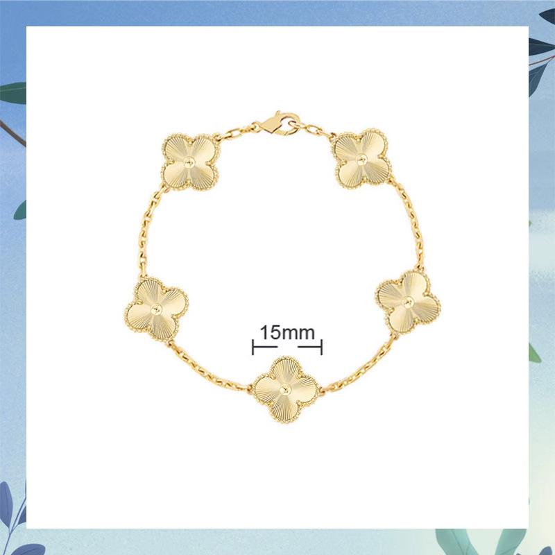 Clover Bracelet CNC Buckle Thick Chain Rose Gold Red Agate Black Agate Lucky Bracelet for Women