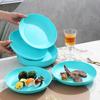 Durable Picnic Tableware Plates Set of 4 Reusable Plastic for Camping Outdoor Beach Barbecue Party