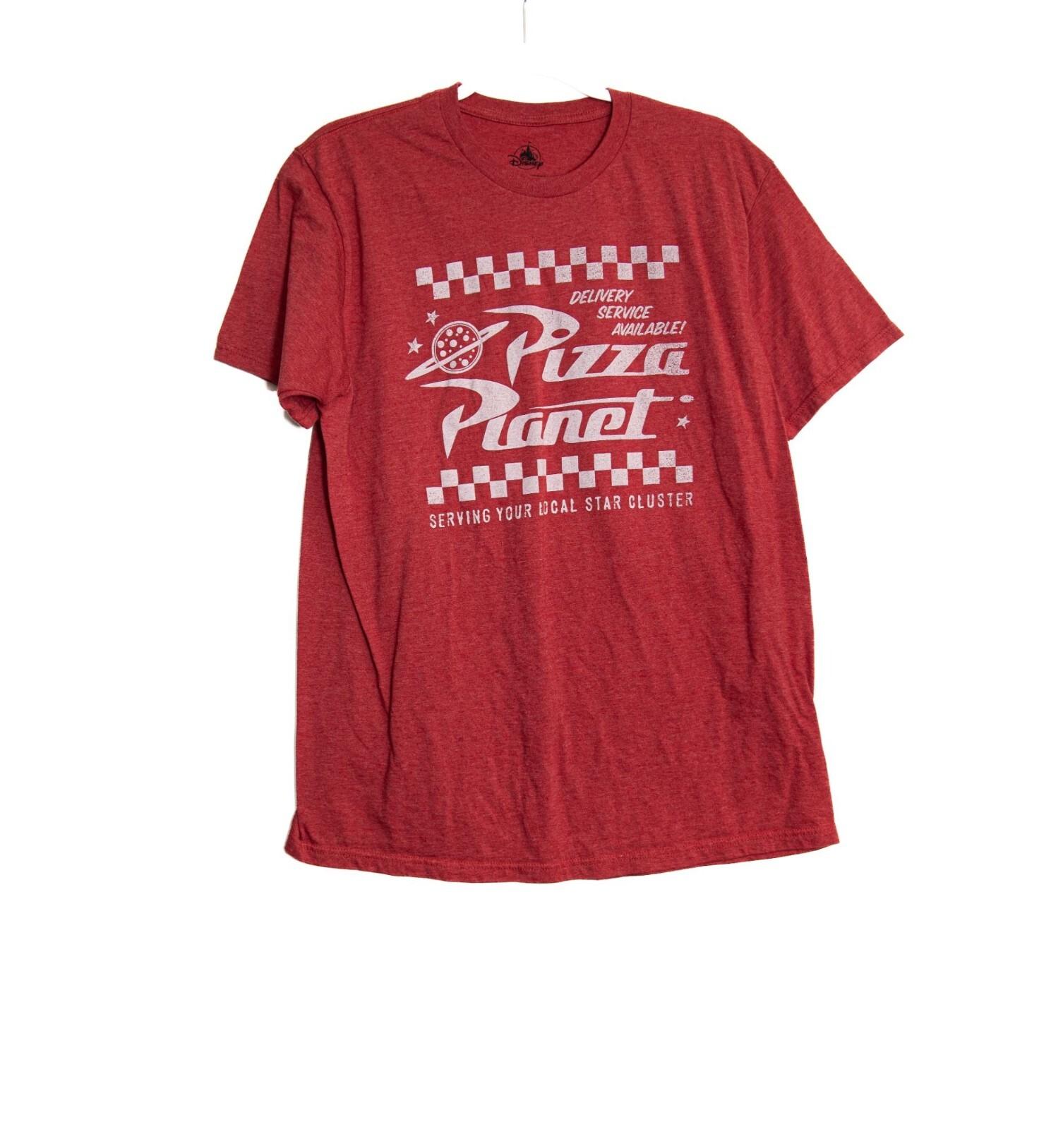 Disney Pizza Planet Red Graphic Tee Shirt Size L S