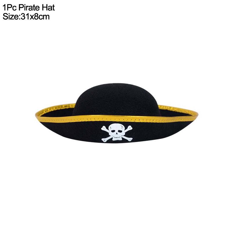 Halloween Pirate Hat Cap Decoration Kids Adult Halloween Masquerade Captain Cosplay Costume Props Pirate Theme Birthday Party