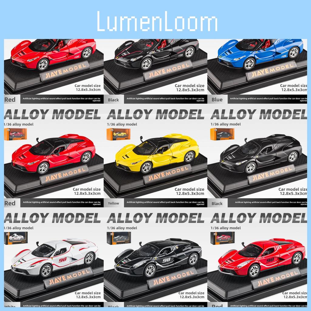 Laalloy Car Model 136 Scale Sports Light Sound Open Doors Kids
