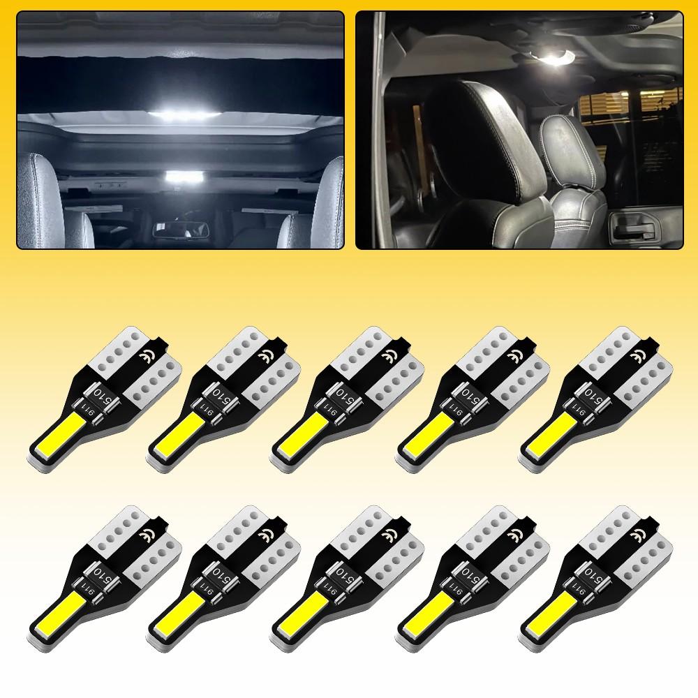 AUXITO 10x T10 W5W Led Super Bright 6000K Car Interior Bulb Trunk Dome Reading Map Light for ix20 Hyundai i30 Tuscon Accent Roof