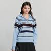Chuyu Women's Striped Half-Zip Knit Top