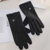 Warm Gloves Single Layer Women's Elegant Lace Houndstooth Outdoor Riding Cold Proof and Wind Proof Touch Screen Autumn and Winter Gloves