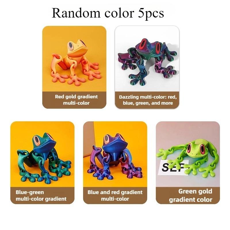 1/3/5 Pcs 12cm Long Unique Newest Toys High-Tech 3D-Printed Magnetic Flexible Frog with Magnet Joints Movable Fridge Ornament
