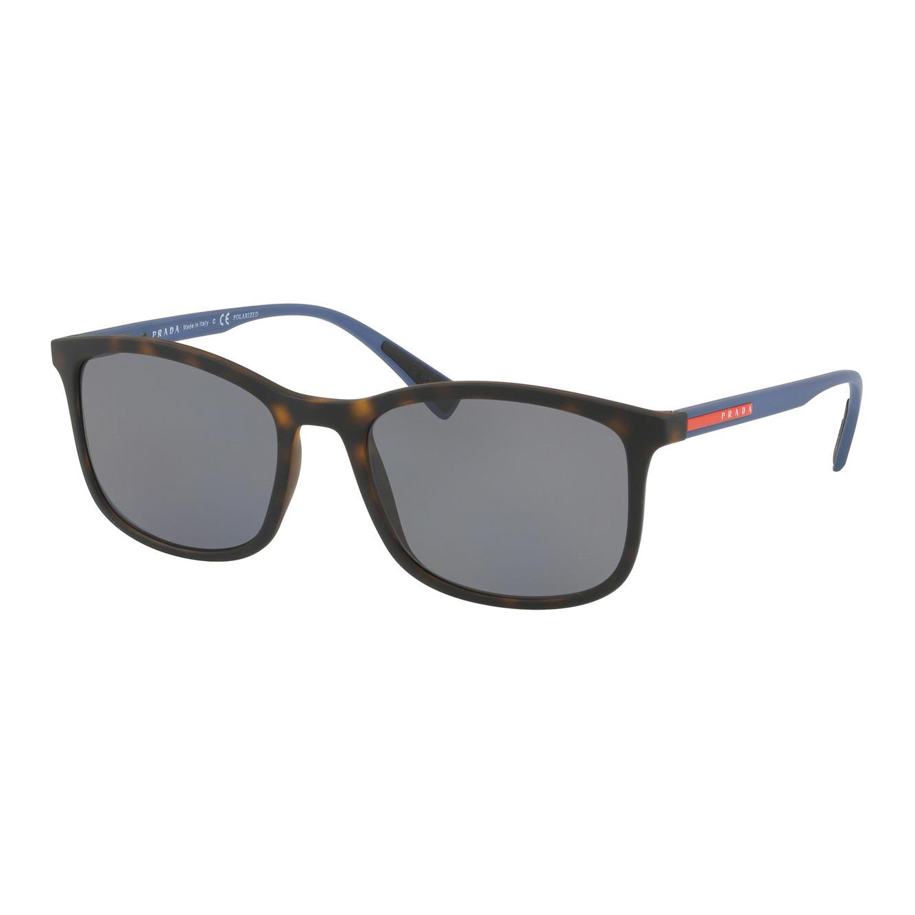 Prada Logo Plastic Irregular Shape Sunglasses Unisex sunglasses Brown 0PS01TSFU61144 56,Brown