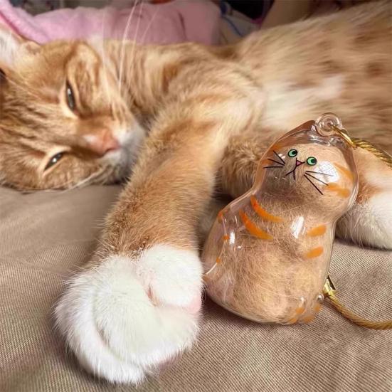 Пляшка для зберігання котячої шерсті Портативний сувенір на пам'ять про домашнього улюбленця Брелок-підвіска Подарунок на пам'ять про домашнього улюбленця Прозора пляшка для збирання котячої та собачої шерсті