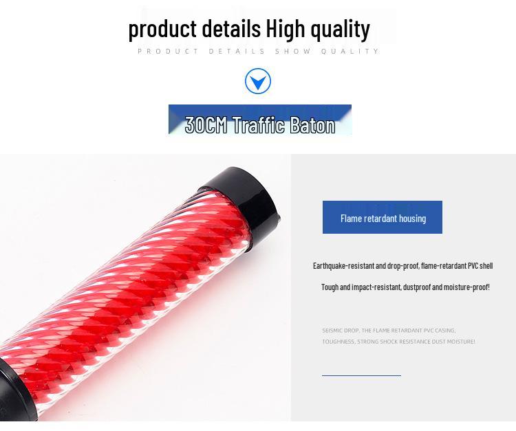 LED Traffic Baton Warning Stick, Handheld Flashing Glow Stick, Night Safety Sign