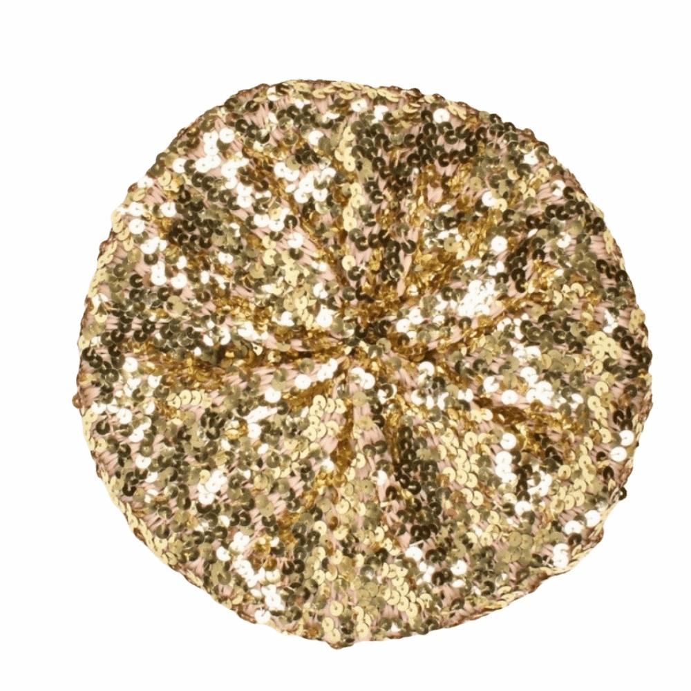 Solid Color Shining Beret Hat Chic Shiny Painter Hat Trendy Women's Sequin Beret Night Club