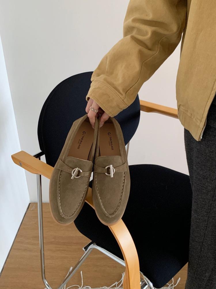 2025 new women's shoes flat loafers one-pedal lazy single shoes versatile casual loafers