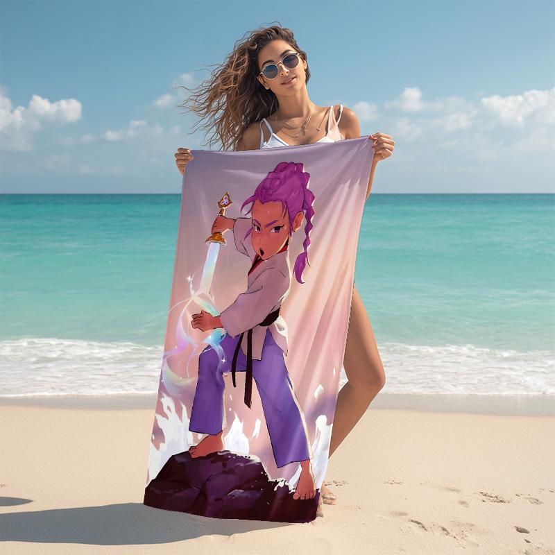 1Pc Fantasy Warrior Trio Beach Towel Microfiber Beach Towel Thin Absorbent For Beach Swimming Yoga Bath Sports 0917207