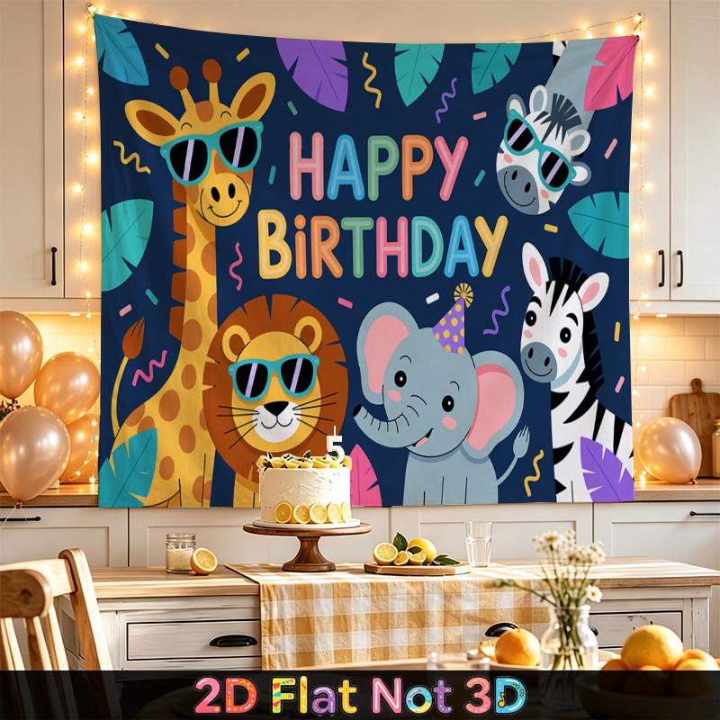 Party Backdrop Birthday Safari Photo Booth Background Front Door Decor