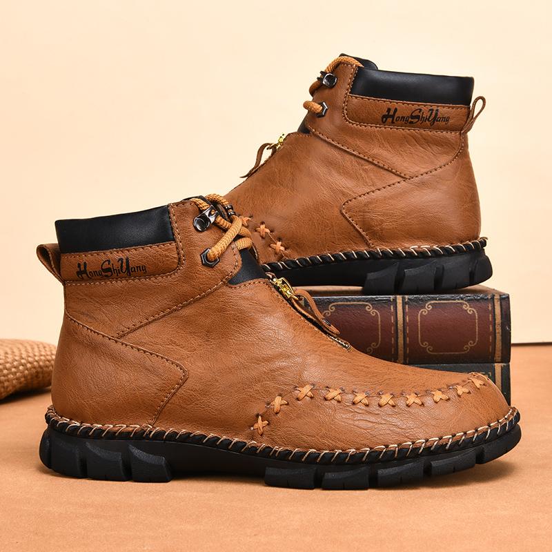 Wanderschuhe Hohe Qualität Herrenstiefel Freizeitschuhe Klassiker Stiefeletten Hoch Zum Hineinschlüpfen Büro Belüftet Vielseitig Motorrad Arbeit