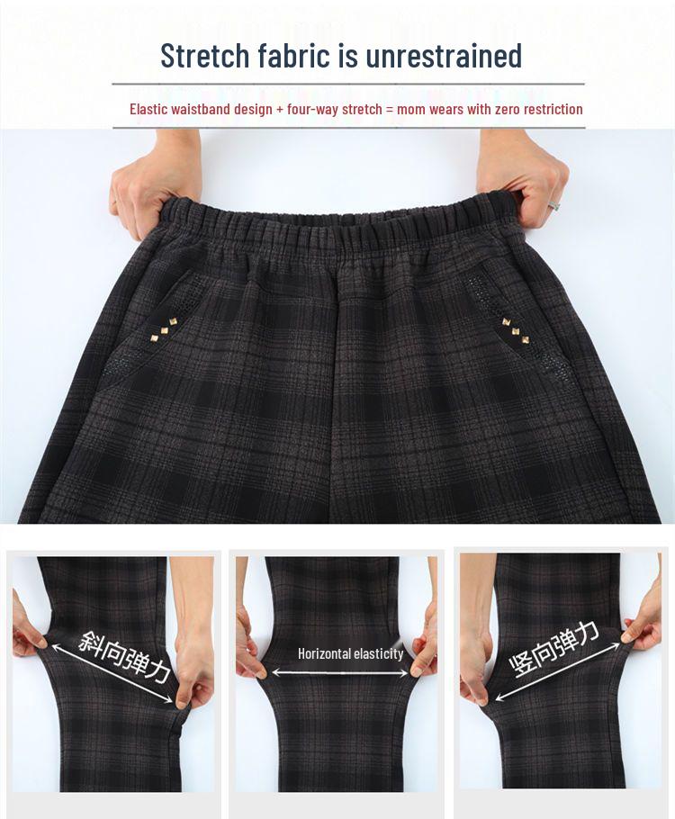 Women's High Waist Elastic Velvet Pants - Loose Straight Leg for Autumn/Winter