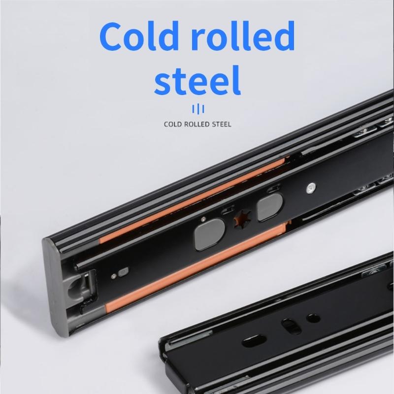 1Pair Soft Close Drawer Track Rail Dresser Drawer Slides Cold Rolled Steel Drawer Slides Cabinet Furniture Hardware