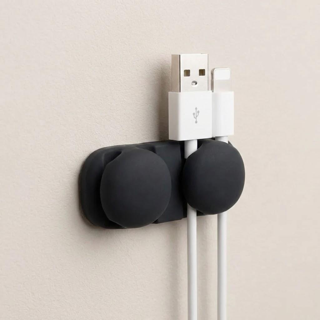 

Silicone USB Cable Organizer Flexible Self-Adhesive Multi-Channel Cord Management Wire Winder Solutions