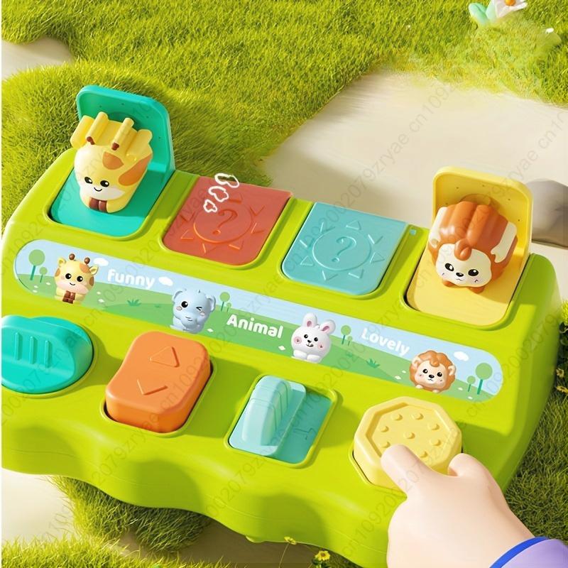 1pc Hide and Seek Cartoon Pop-Up Box - Interactive Learning Toy with Animal Cards, Educational Birthday or Christmas Gift