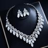 European & American Fashion Crystal Necklace and Earring Set: Bridal Wedding Jewelry Accessories