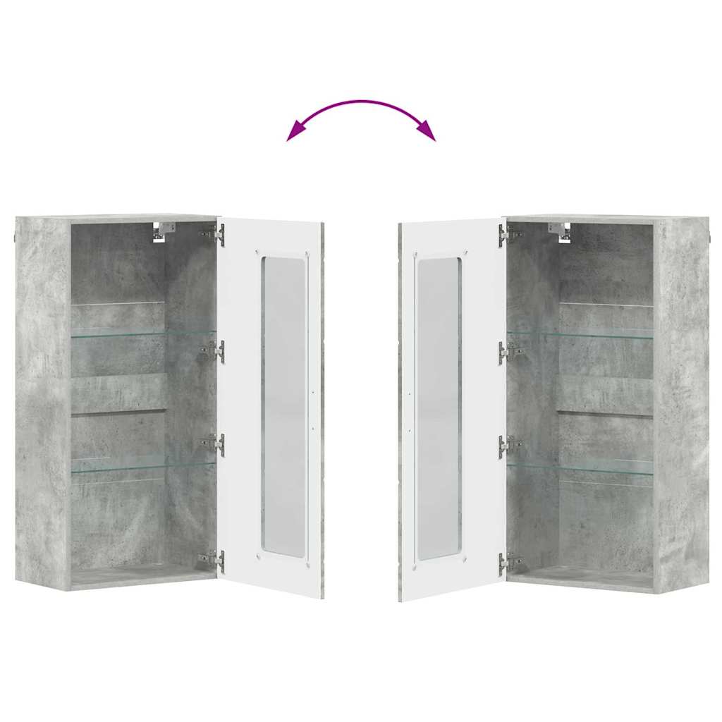 FLORIN 3 Piece TV Cabinet Set with Shelf Concrete Grey Particleboard
