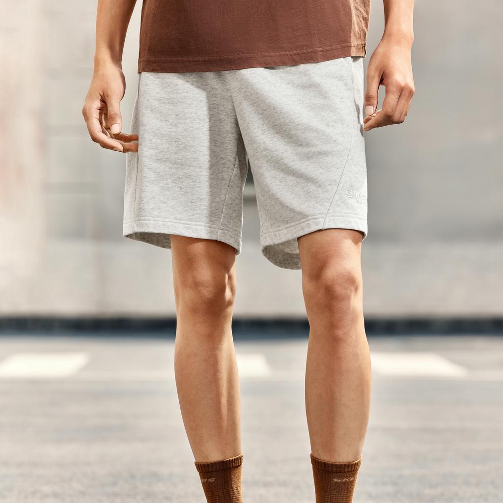 Skechers Breathable Solid Color Mid-Rise Casual Shorts Men Shorts L226M017-0248