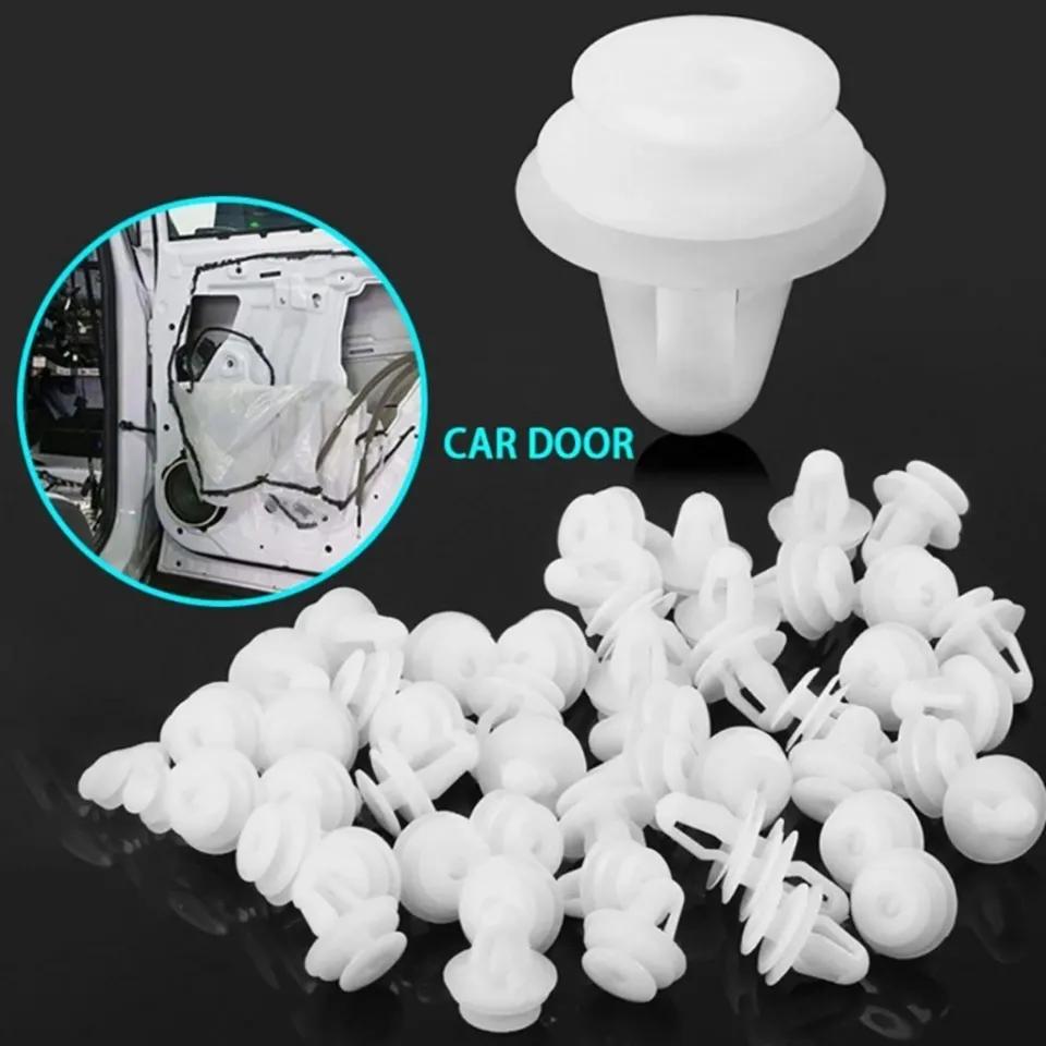 50pcs White Auto Bumper Fender Fastener Retainer Clips 8mm Hole Fixed Rivet Retainer Plastic Rivets Fastener Push Clips Custom