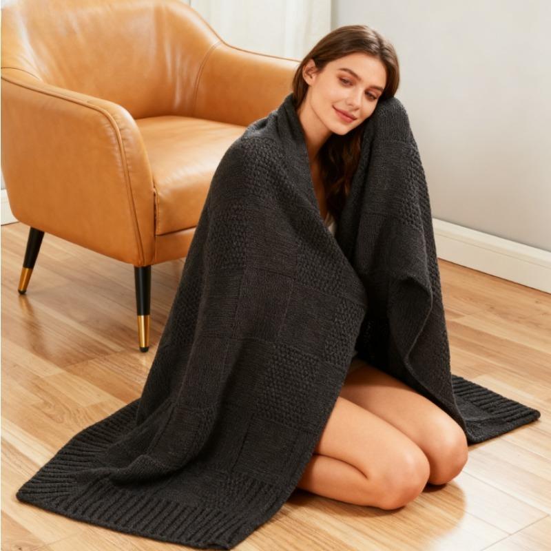 Thick Bohemian Knitted Blanket Multi Use for Camping Baby Sofa Air Conditioning Soft Warm Machine Washable