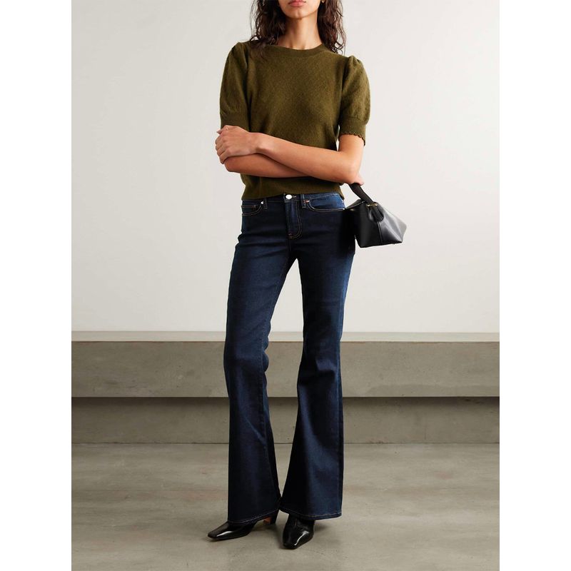 

Foreign Trade Export USA Little Plum Spring and Autumn Horn Dark Blue Loose Long Legs Mopping Floor Lower Waist Level Horn Jeans C small plum three speakers 12L