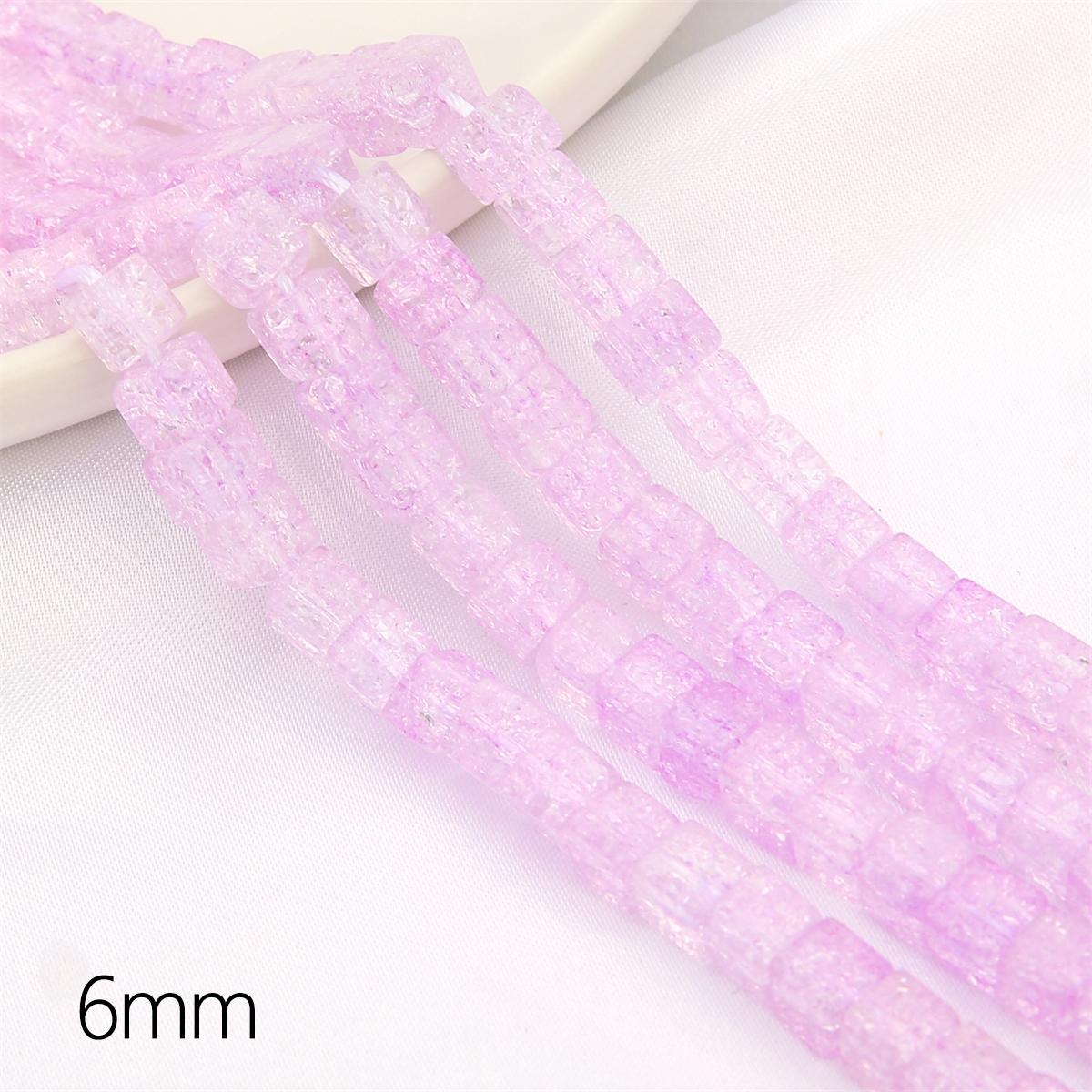 

59 шт. 6 мм квадратные бусины с треском стеклянные кубические бусины для изготовления ювелирных изделий DIY браслет фурнитура для ожерелья аксессуары