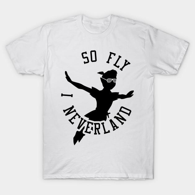 

Men Black Print T-shirt So Fly, I Neverland No-Cut Transfer Paper Print Cotton Tshirt 3XL белый