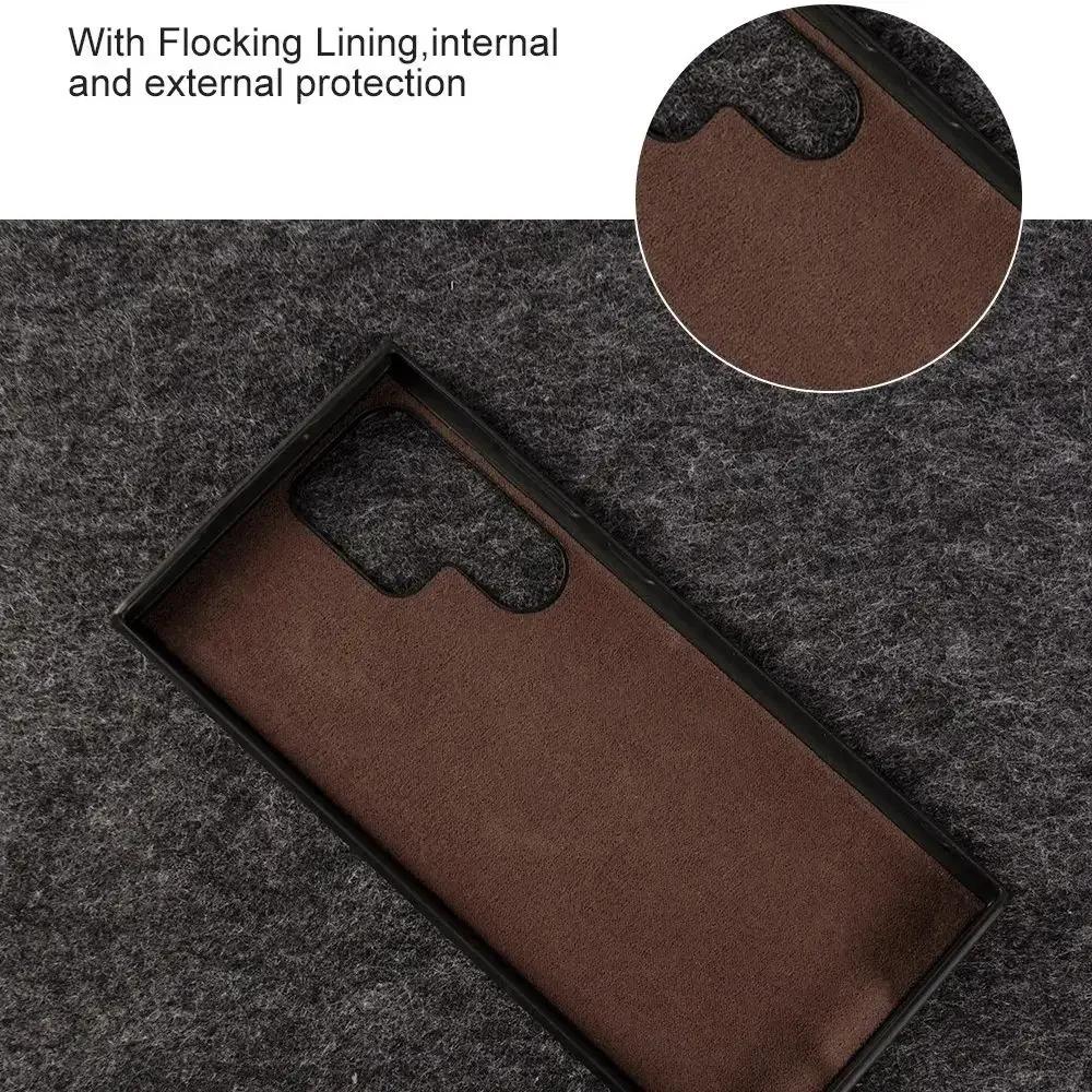 Premium Genuine Leather Case For Samsung Galaxy S24 Ultra S23FE S22 S21FE S20 Cover Full Protection Shockproof Back Carcasa