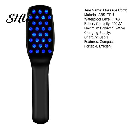 Escova de Cabelo com Terapia de Luz Pente Elétrico para Crescimento Massageador Profissional do Couro Cabeludo Ferramenta de Estimulação do Folículo Cabeludo Tratamento da Queda Portátil Massagem