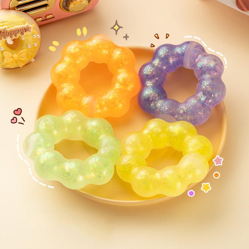 Multi-colors Simulation Donut Squishy Toys Bracelet Anti Stress Soft Sensory Squeeze Fidget For Kids Birthday Gifts Party Favors