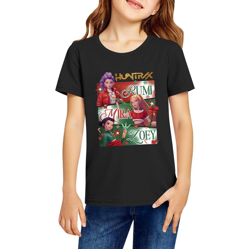 Fashionable Round Neck Short Sleeve Work Clothes Printed Tops For KID Summer Tops