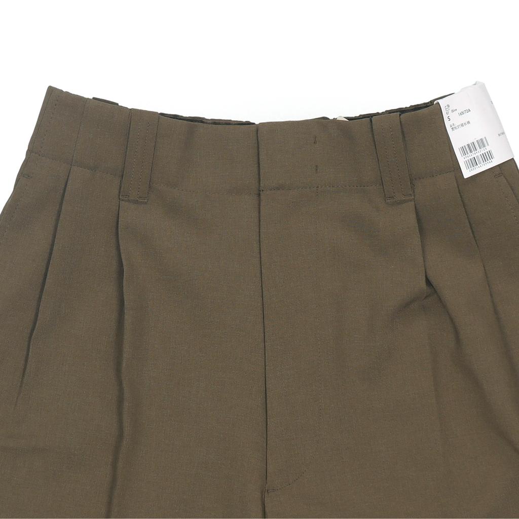 Uniqlo x MARNI Wide Fit Tuck Pants (Asia Sizing) Olive Unisex Streetwear 448918-57