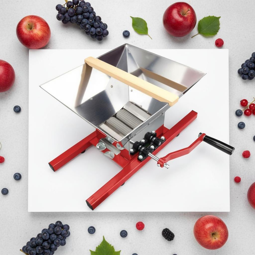 Manual Fruit Crusher 7 L Food Prep Tool Wooden Top Crossbar